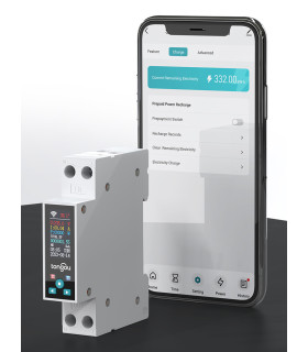 Inteligentny Licznik energii z LCD Przedpłatowy Przekaźnik 50A WiFi TUYA