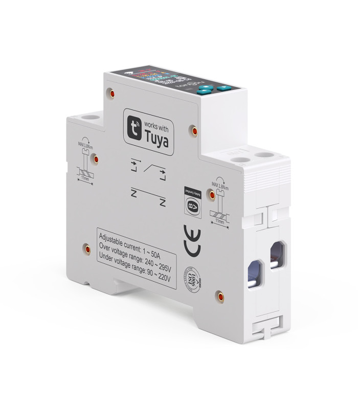 Inteligentny Licznik energii z LCD Przedpłatowy Przekaźnik 50A WiFi TUYA