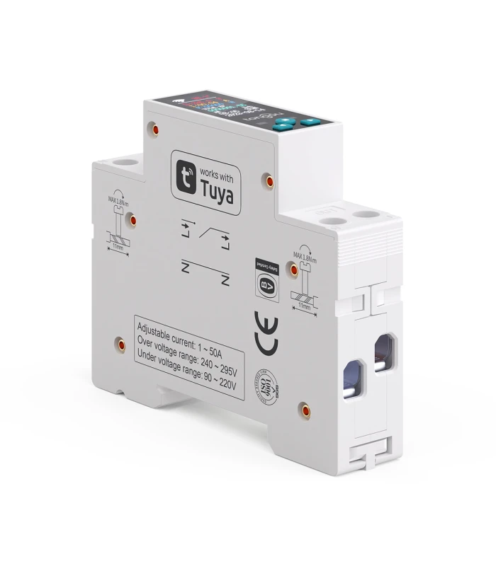 Inteligentny Licznik energii z LCD Przedpłatowy Przekaźnik 50A WiFi TUYA