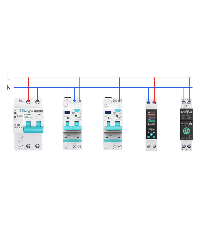 Inteligentny Licznik energii z LCD Przedpłatowy Przekaźnik 50A WiFi TUYA