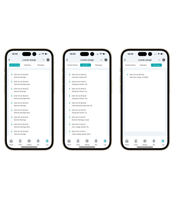 Inteligentny Licznik energii z LCD Przedpłatowy Przekaźnik 50A WiFi TUYA