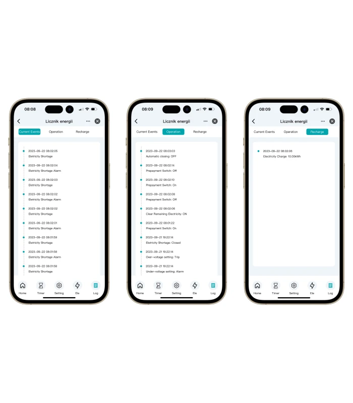 Inteligentny Licznik energii z LCD Przedpłatowy Przekaźnik 50A WiFi TUYA