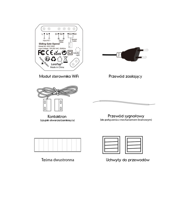 Sterownik bramy przesuwnej TUYA WiFi z czujnikiem