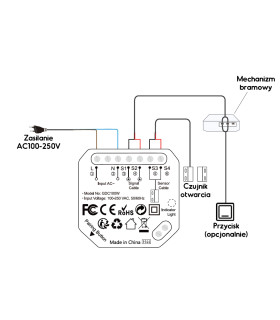 Sterownik bramy przesuwnej TUYA WiFi z czujnikiem