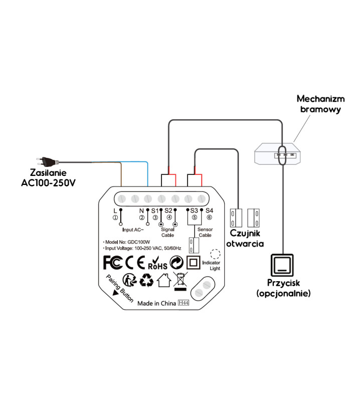 Sterownik bramy przesuwnej TUYA WiFi z czujnikiem