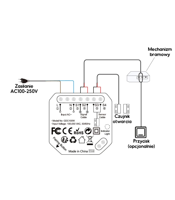 Sterownik bramy przesuwnej TUYA WiFi z czujnikiem