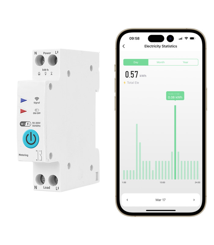 Przekaźnik WiFi 16A z pomiarem prądu do aplikacji TUYA i Smart Life