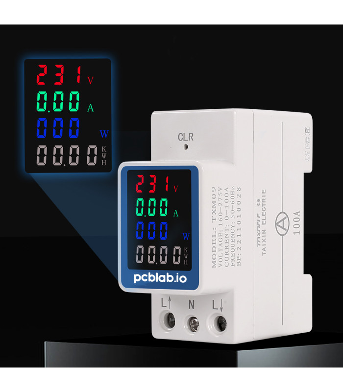 Licznik energii prądu mocy napięcia na szynę DIN