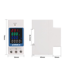 Licznik energii prądu mocy napięcia na szynę DIN