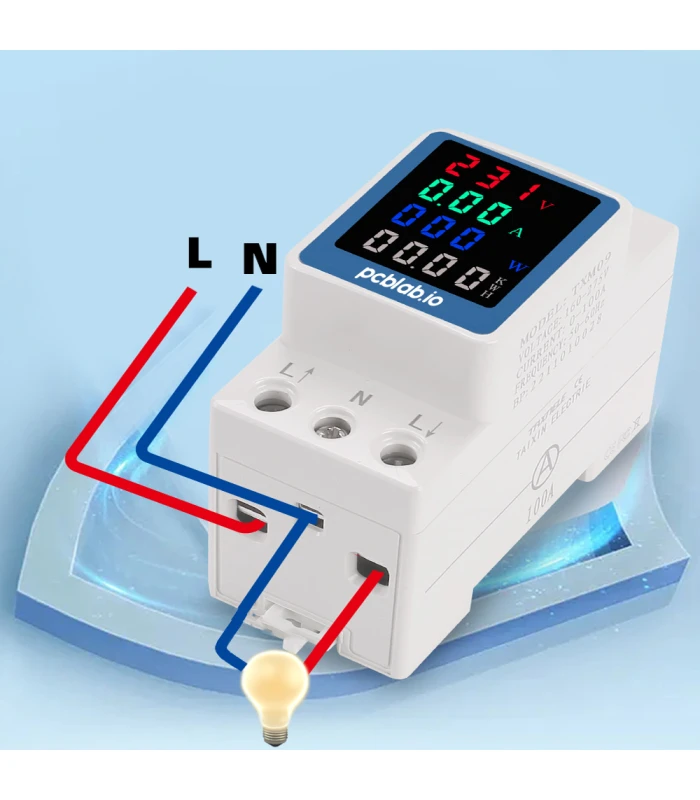 Licznik energii prądu mocy napięcia na szynę DIN