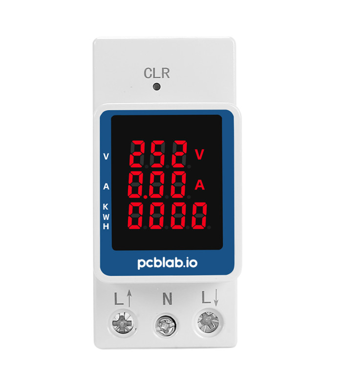 Licznik energii prądu napięcia LCD na szynę DIN