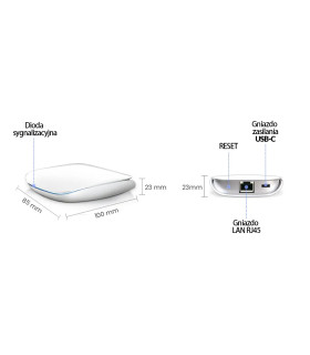 Inteligentna Bramka ZigBee 3.0 - Kompatybilna z Aplikacjami TUYA i Smart Life, Połączenie LAN RJ45
