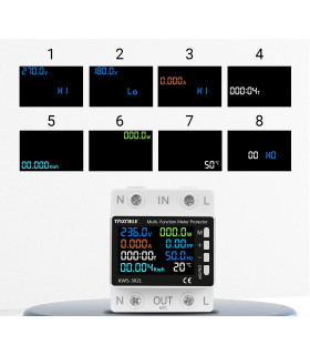 Licznik energii prądu mocy z przekaźnikiem 63A i wyświetlaczem LCD