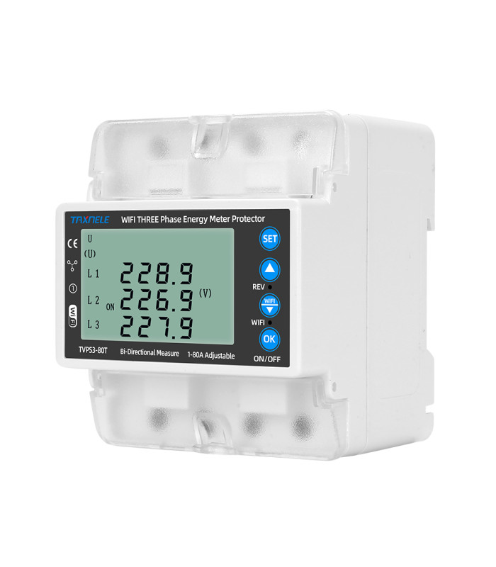 Dwukierunkowy, 3-fazowy Licznik energii elektrycznej 3x80A