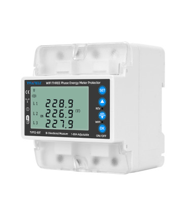 Dwukierunkowy, 3-fazowy Licznik energii elektrycznej 3x80A