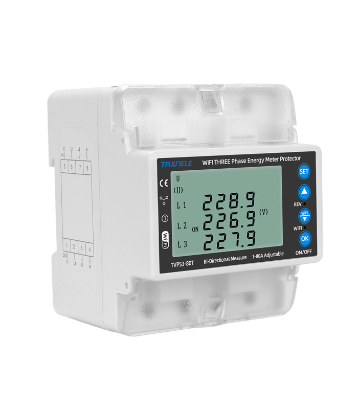 Dwukierunkowy, 3-fazowy Licznik energii elektrycznej 3x80A