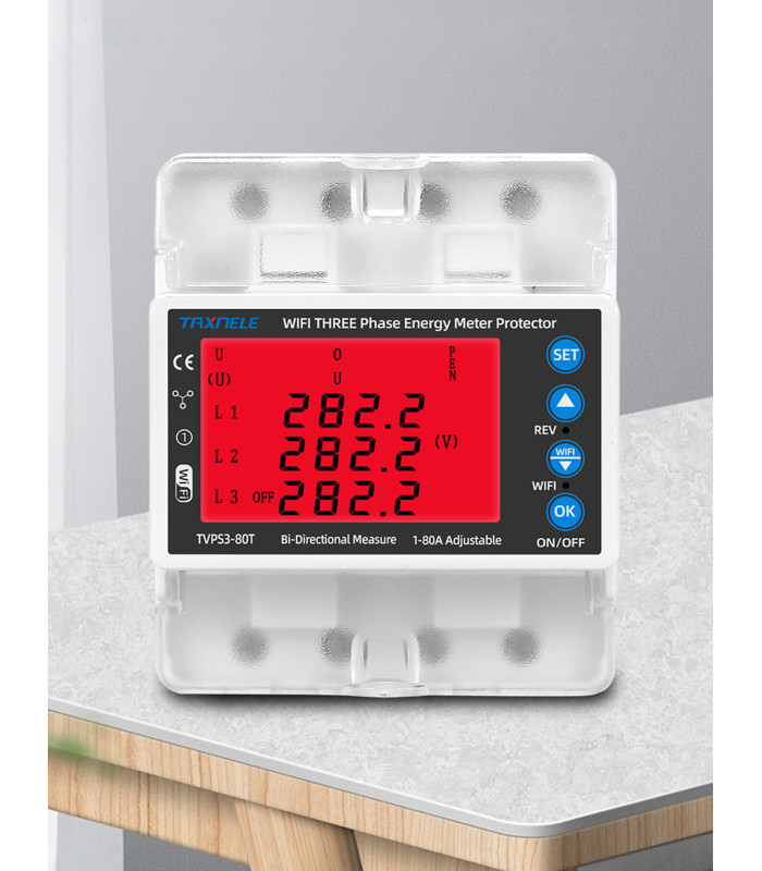 Dwukierunkowy, 3-fazowy Licznik energii elektrycznej 3x80A