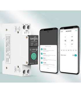 Przekaźnik WiFi TUYA 63A licznik prądu z zabezpieczeniem