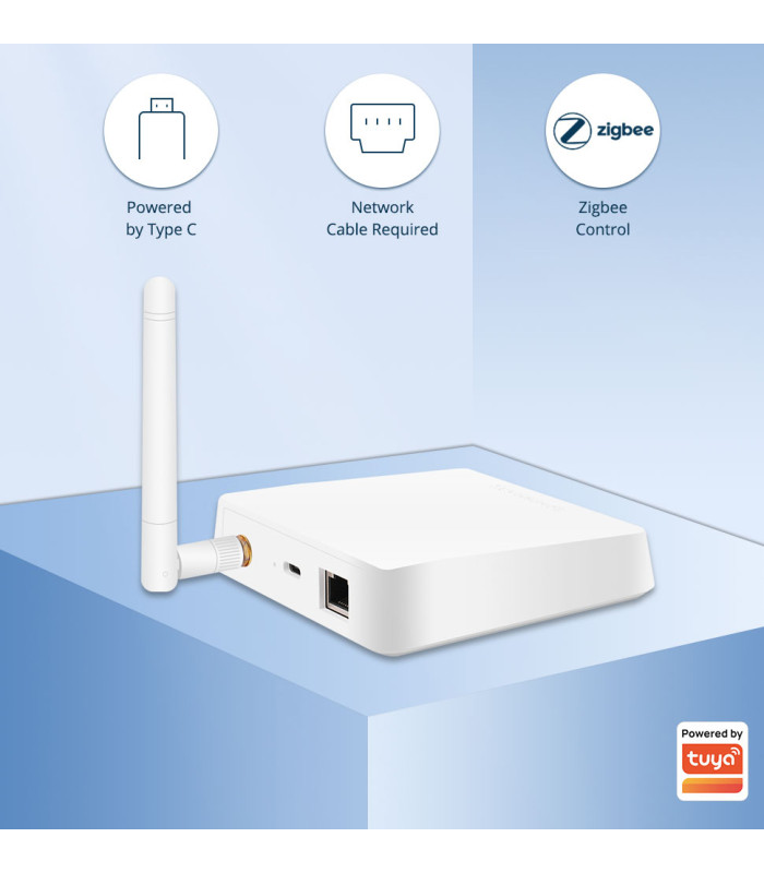 Bramka ZigBee 3.0 LAN RJ45 TUYA Smart Life USB-C antena 3dBi