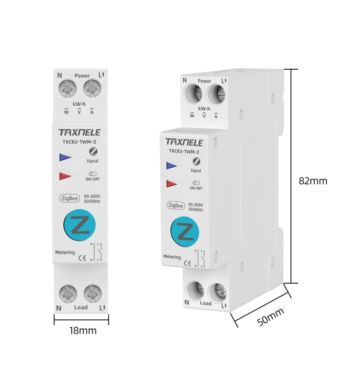 Przekaźnik ZigBee 63A* z pomiarem prądu na szynę DIN TUYA Smart Life HA
