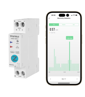 Przekaźnik ZigBee 16A z pomiarem prądu na szynę DIN TUYA Smart Life HA