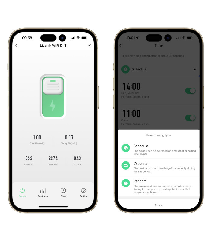 Przekaźnik ZigBee 16A z pomiarem prądu na szynę DIN TUYA Smart Life HA