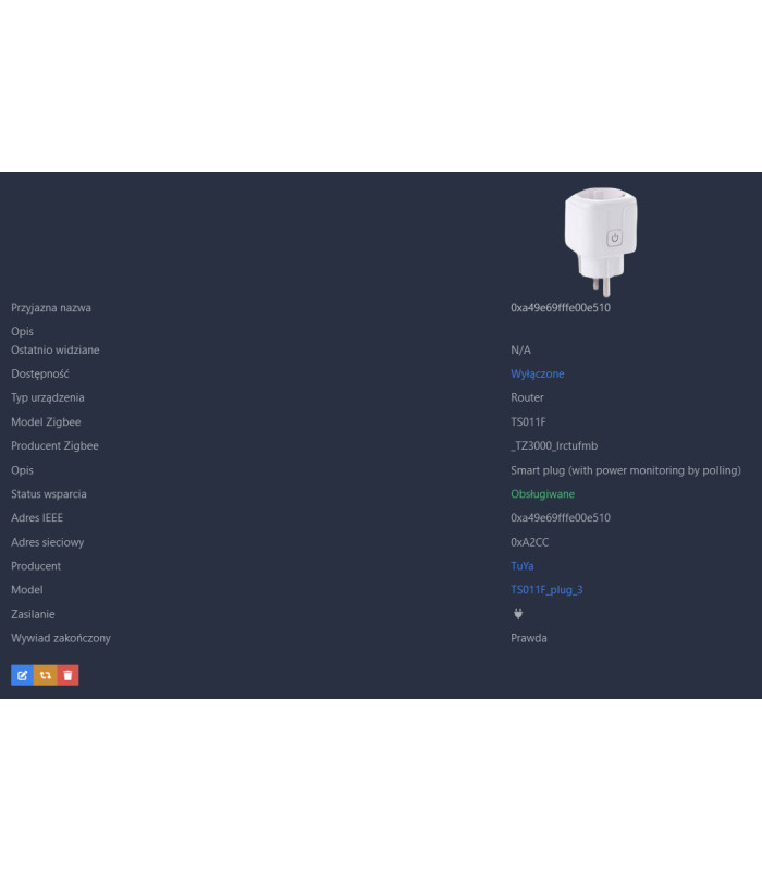 Przekaźnik ZigBee 16A z pomiarem prądu na szynę DIN TUYA Smart Life HA