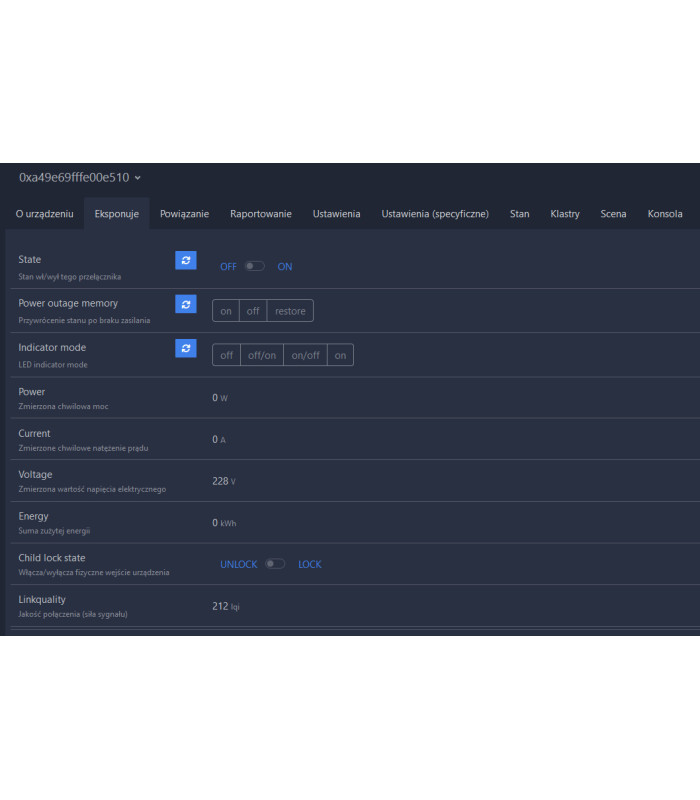 Przekaźnik ZigBee 16A z pomiarem prądu na szynę DIN TUYA Smart Life HA