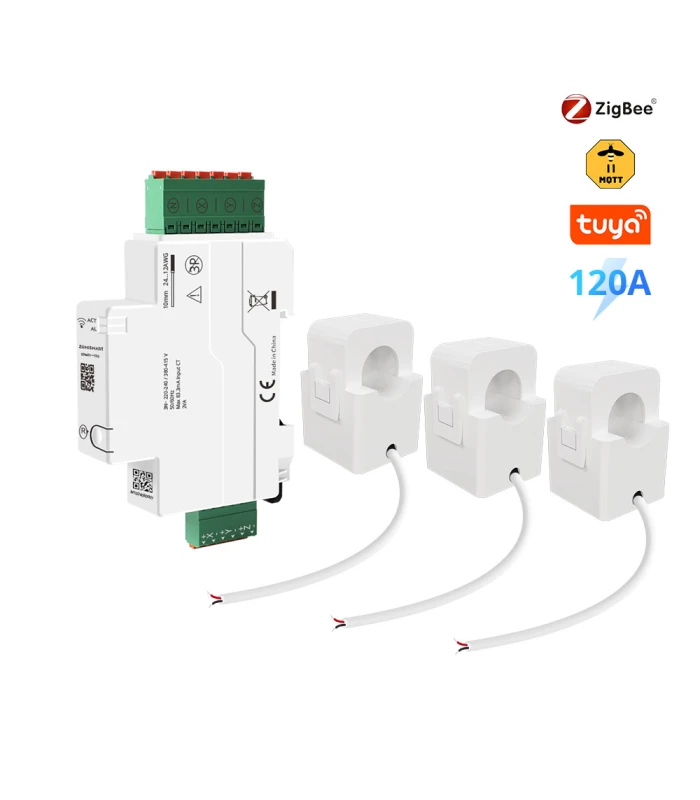 Licznik energii 3-fazowy 2-kierunkowy 120A ZigBee TUYA Home Assistant