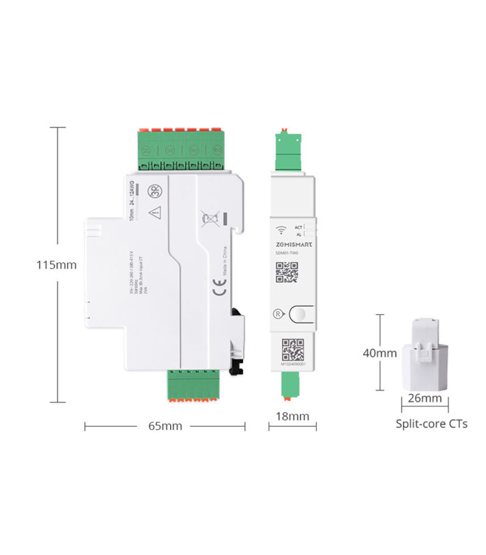 Licznik energii 3-fazowy 2-kierunkowy 120A ZigBee TUYA Home Assistant