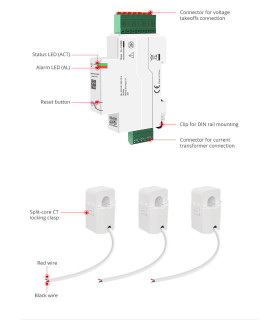 Licznik energii 3-fazowy 2-kierunkowy 120A ZigBee TUYA Home Assistant