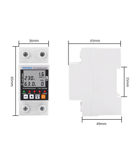 Dwukierunkowy 1-fazowy licznik energii WiFi przekaźnik 63A TUYA Smart