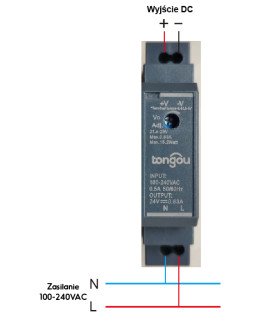 Zasilacz impulsowy LED 12V 15W na szynę DIN HDR-15-12 regulowany
