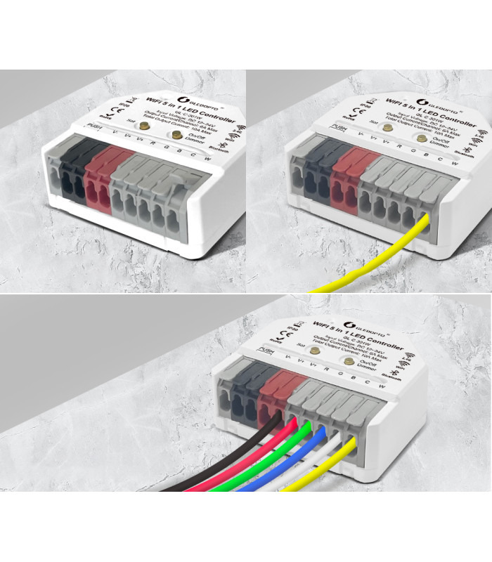 Sterownik WiFi 5 w 1 do taśm LED RGB CCT ściemniacz TUYA Smart