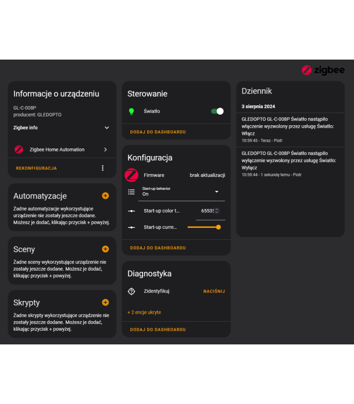 Sterownik ZigBee 5 w 1 do taśm pasek LED Home Assistant Hue TUYA