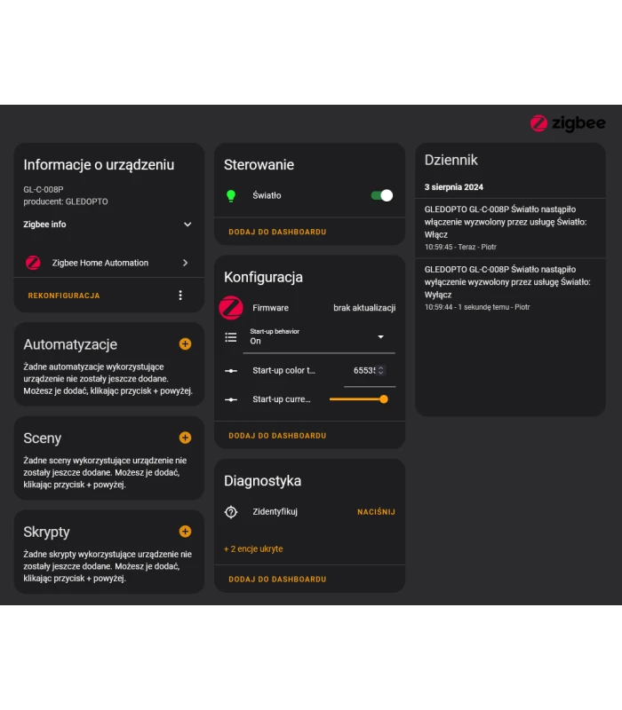 Sterownik ZigBee 5 w 1 do taśm pasek LED Home Assistant Hue TUYA