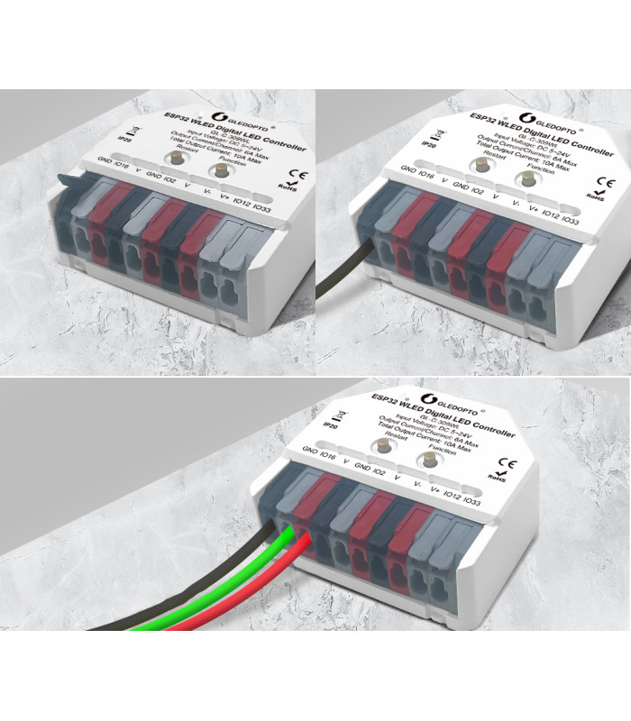 Sterownik WLED Magic Pixel LED WiFi ESP32 Home Assistant WS281x