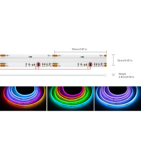Cyfrowa taśma LED COB Magic Pixel WLED WS2811 RGBIC 720 LED/m 12V 5m