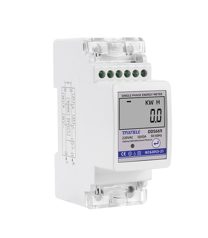 Dwukierunkowy 1-fazowy licznik energii elektrycznej wyświetlacz LCD