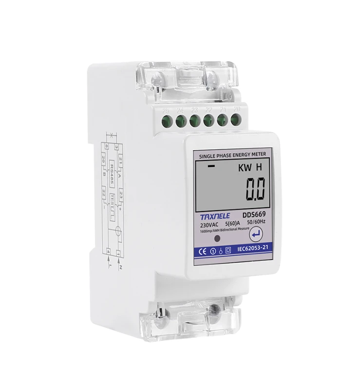 Dwukierunkowy 1-fazowy licznik energii elektrycznej wyświetlacz LCD