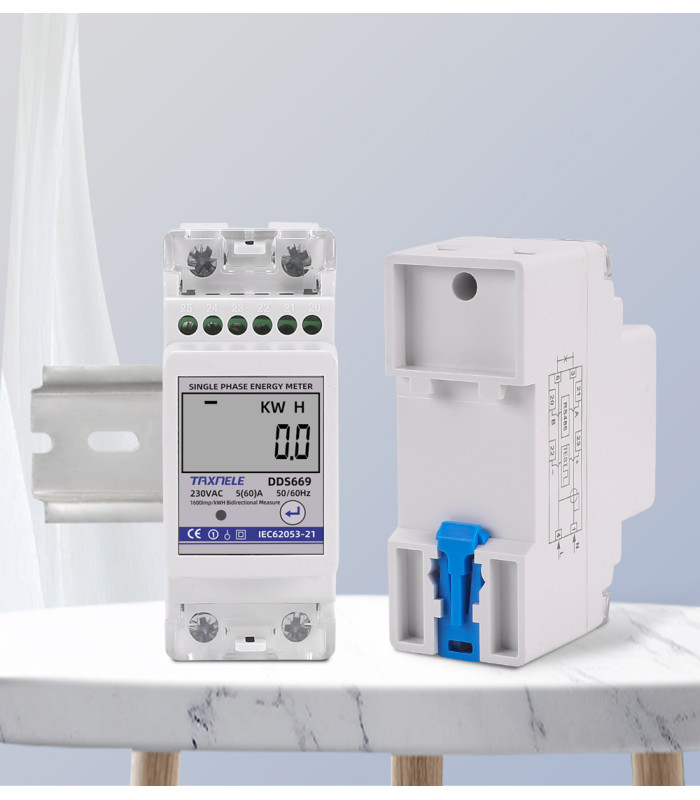 Dwukierunkowy 1-fazowy licznik energii elektrycznej wyświetlacz LCD
