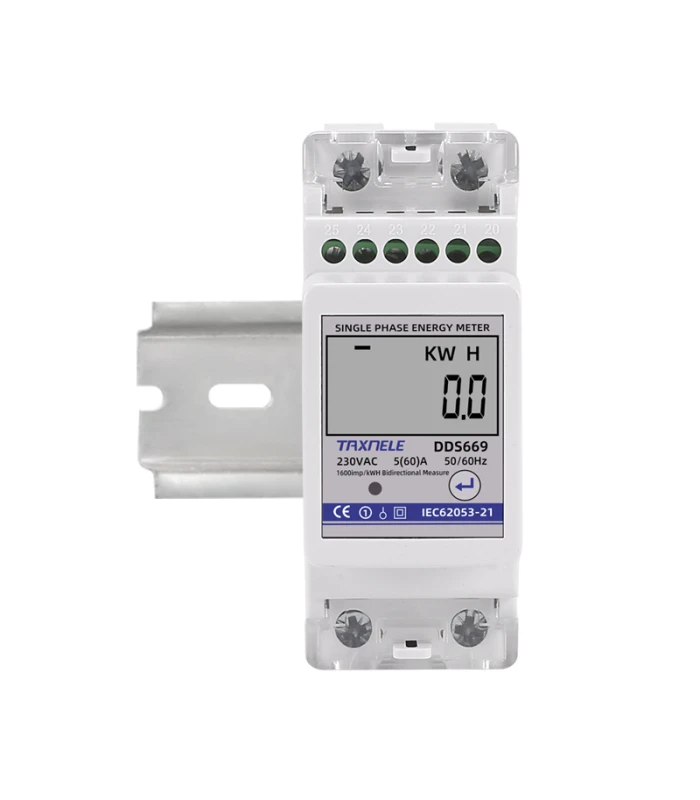 Dwukierunkowy 1-fazowy licznik energii elektrycznej wyświetlacz LCD
