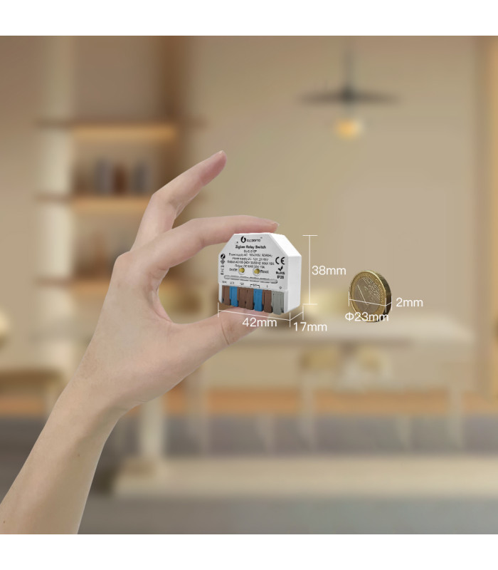 Przekaźnik beznapięciowy 16A 230VAC 12-48VDC ZigBee TUYA do bramy pieca