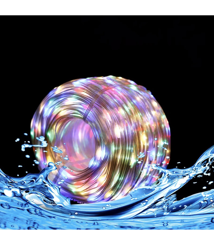 Inteligentne Lampki choinkowe RGB IC PŁYNĄCE 10m 100 LED aplikacja