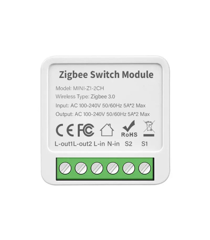 Podwójny Przekaźnik Włącznik 10A ZigBee TUYA Smart Home Assistant