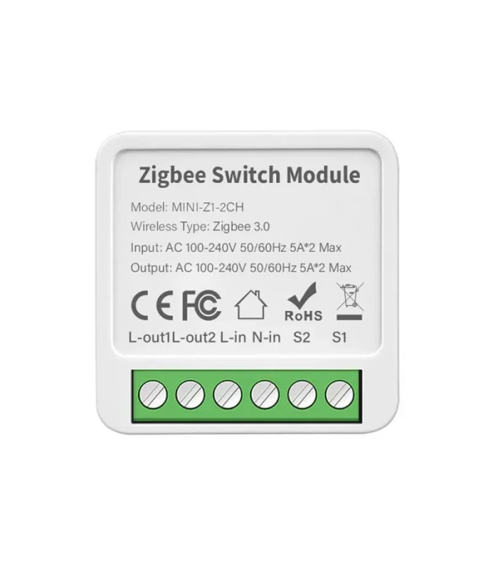 Podwójny Przekaźnik Włącznik 10A ZigBee TUYA Smart Home Assistant