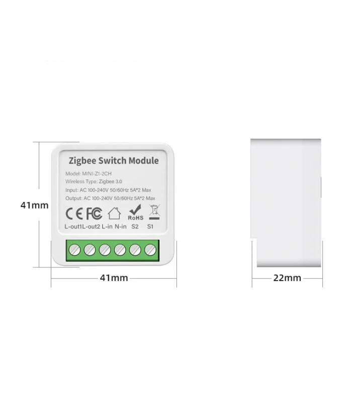 Podwójny Przekaźnik Włącznik 10A ZigBee TUYA Smart Home Assistant