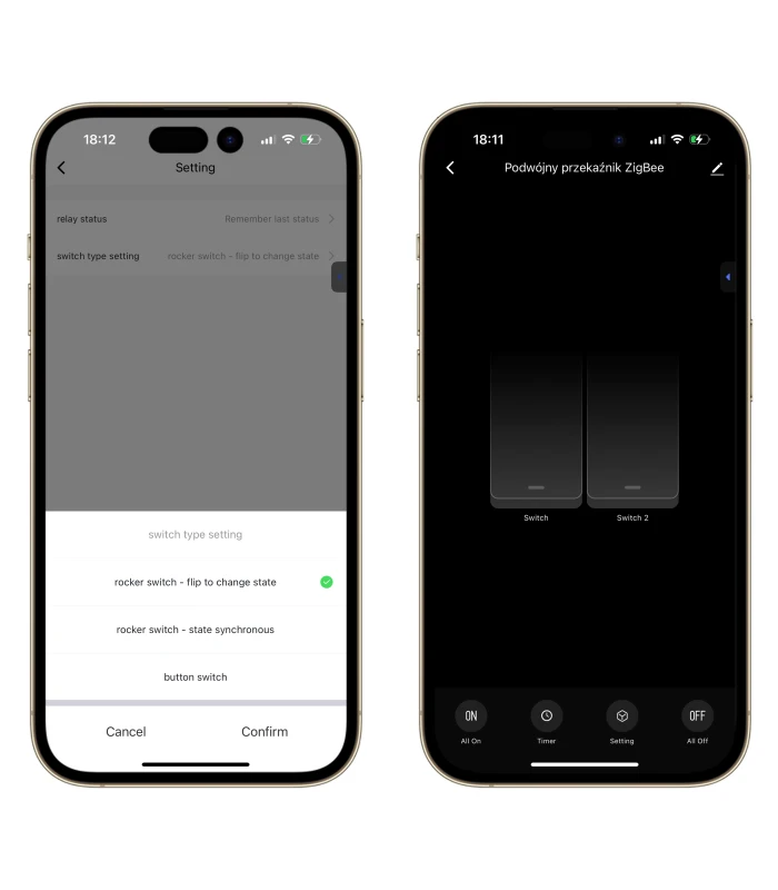 Podwójny Przekaźnik Włącznik 10A ZigBee TUYA Smart Home Assistant