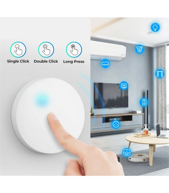 MINI Pilot ZigBee TUYA Smart Life 1 przycisk 3 sceny Home Assistant