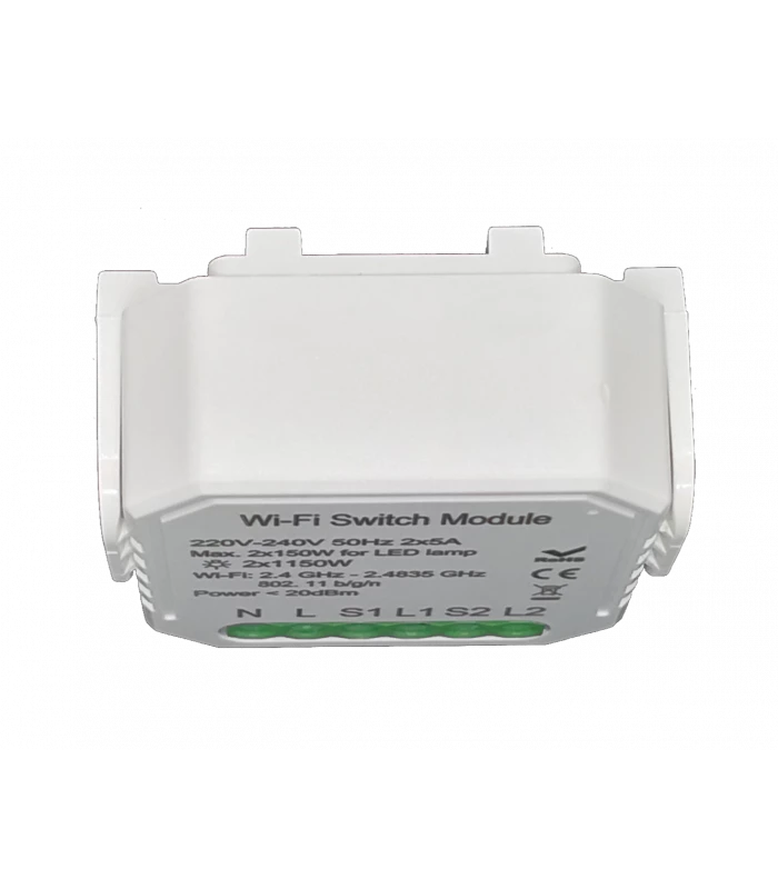 Podwójny przekaźnik WiFi do puszki 2300W TUYA